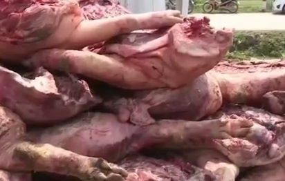 Phần lớn thịt lợn tại Việt Nam bán ở các chợ. 