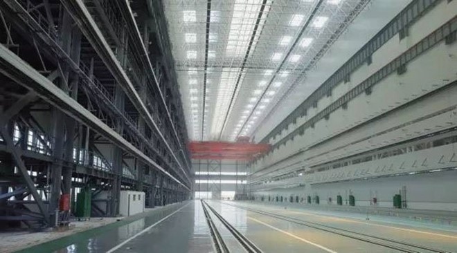 Hình ảnh được cho là bên trong siêu nhà máy đóng tàu của Trung Quốc ở vịnh Bột Hải. Ảnh: BSHIC