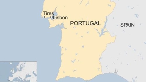 Vị trí Tires, Bồ Đào Nha. Đồ họa: BBC.