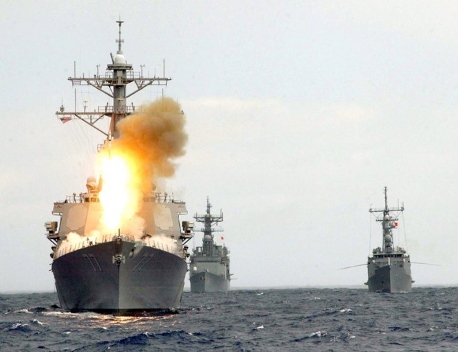 Tên lửa Standard Missile của Mỹ phóng từ một tàu hải quân trong cuộc diễn tập ở Thái Bình Dương. Ảnh: U.S Navy.