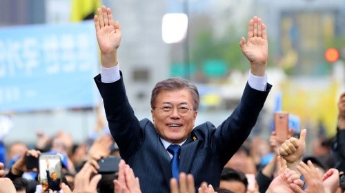 Ứng viên tổng thống Hàn Quốc Moon Jae-in. Ảnh: SkyNews