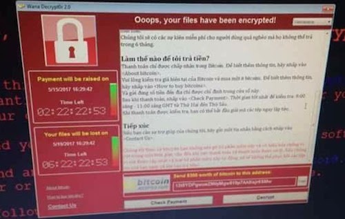 Đã phát hiện một số cuộc tấn công của WannaCry tại Việt Nam.