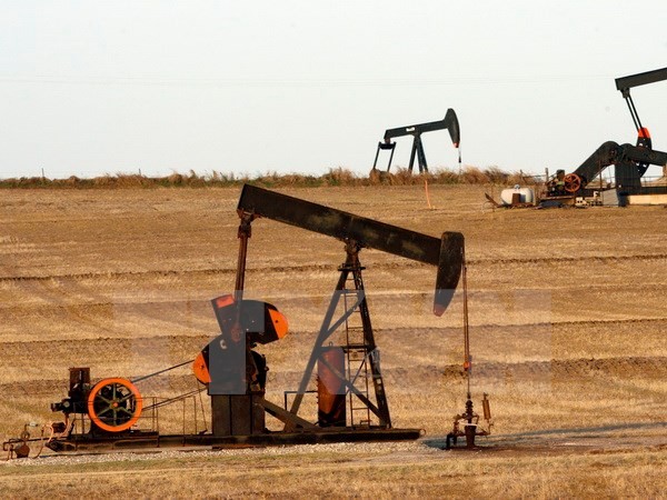Khai thác dầu tại một giếng dầu ở Ponca City, Oklahoma, Mỹ. 