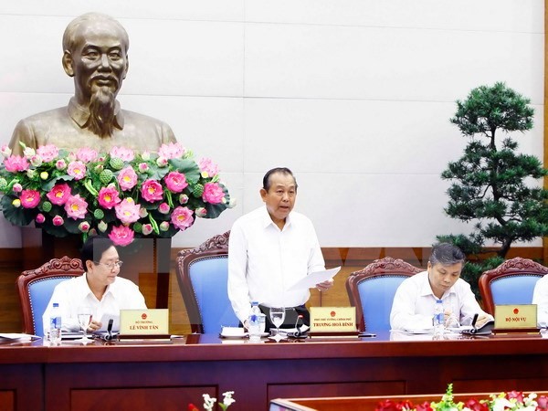 Phó Thủ tướng Thường trực Trương Hòa Bình phát biểu tại hội nghị. 