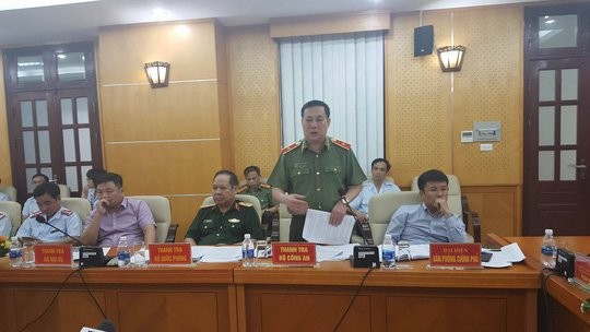 Thiếu tướng Phạm Lê Xuất, Phó Chánh Thanh tra Bộ Công an, phát biểu