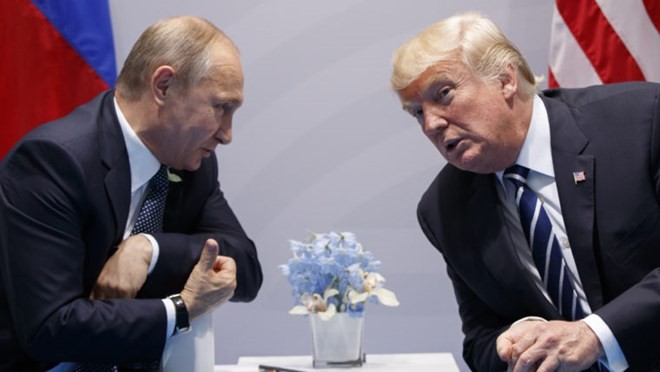 Tổng thống Nga Putin và người đồng cấp Mỹ Trump. (Nguồn: AP)