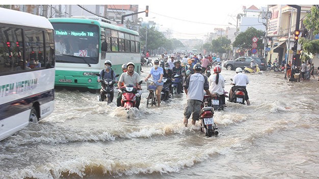 Không khí lạnh gây mưa lũ cho Nam Trung Bộ