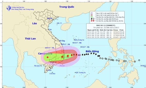 Hoàn lưu bão số 12 gây mưa lũ cho khu vực Nam Trung Bộ