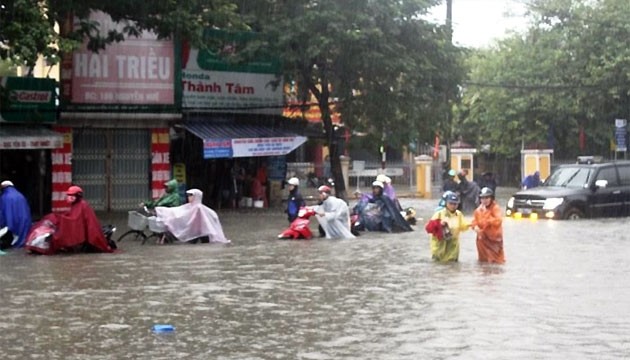 Mưa to khiến Nam Trung Bộ có nguy cơ ngập lụt