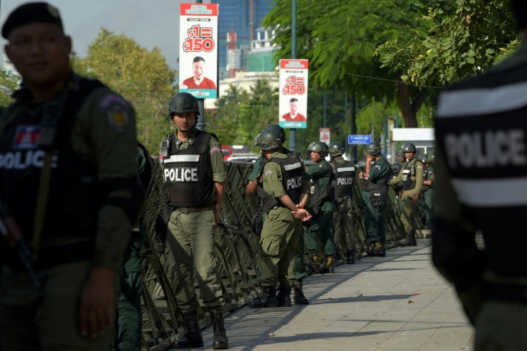 Campuchia đang siết chặt an ninh do tình hình bất ổn chính trị. Ảnh: AFP