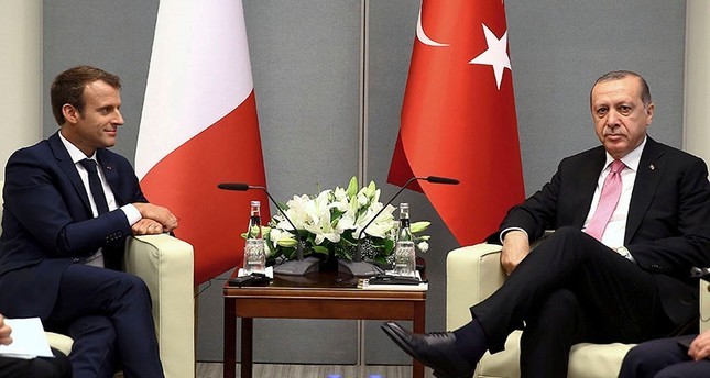 Tổng thống Thổ Nhĩ Kỳ Recep Tayyip Erdogan và Tổng thống Pháp Emmanuel Macron