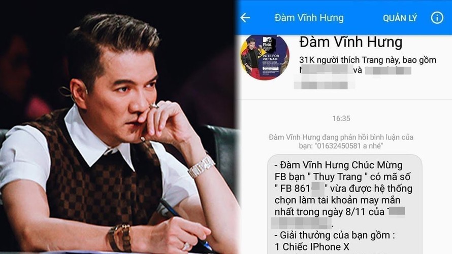  Đàm Vĩnh Hưng báo công an xử lý kẻ mạo danh Facebook