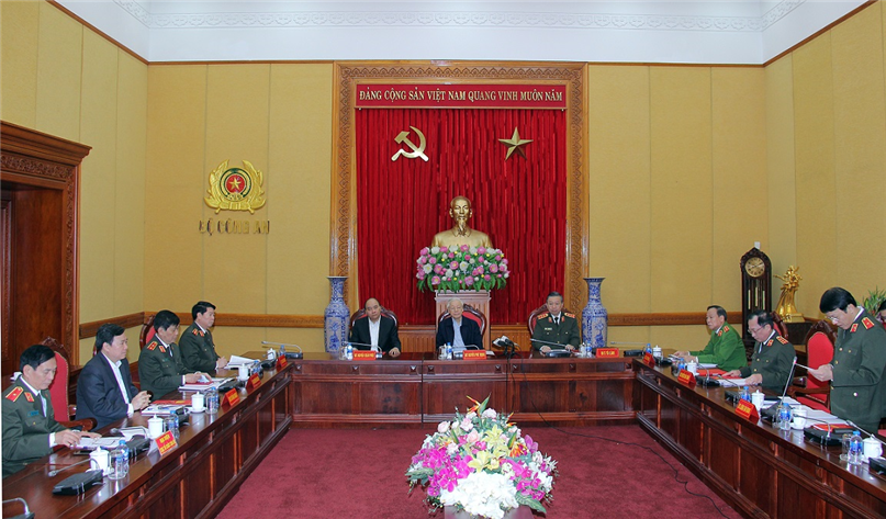 Tổng Bí thư, Thủ tướng dự Hội nghị Thường vụ Đảng ủy Công an Trung ương