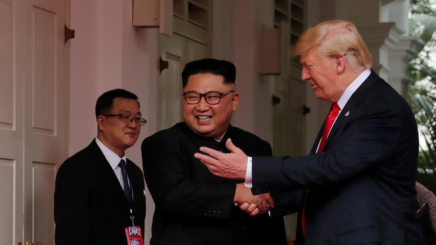 Chủ tịch Triều Tiên Kim Jong-un và Tổng thống Donald Trump. Ảnh: RT