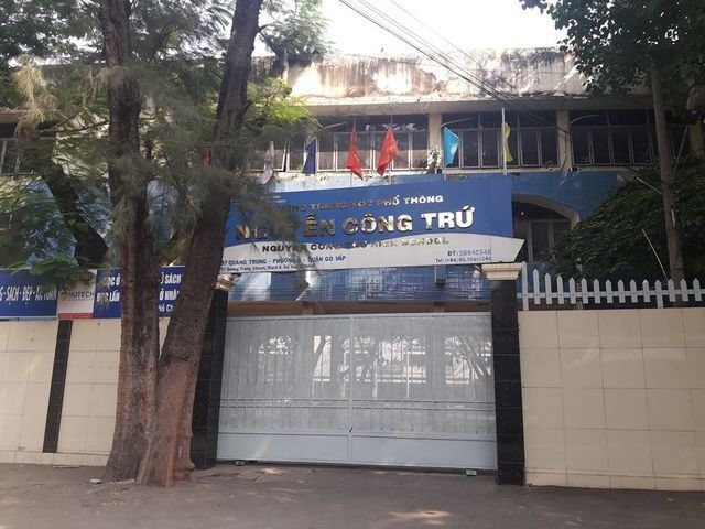 Trường THPT Nguyễn Công Trứ - nơi xảy ra vụ việc. Ảnh: Dân trí