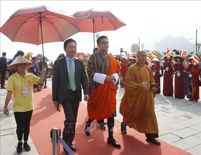 Chủ tịch Hội đồng Quốc gia (Thượng viện) Vương quốc Bhutan Tashi Dorji đến dự Lễ bế mạc Đại lễ Vesak Liên hợp quốc 2019. Ảnh: Lâm Khánh/TTXVN
