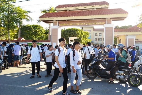 Điểm thi tại trường THPT chuyên Võ Nguyên Giáp - nơi xảy sự cố khiến nhiều thí sinh thi lại. Ảnh: VietNamNet