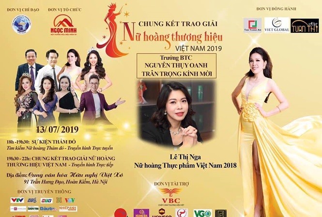 Hủy bỏ chương trình 'Tôn vinh Nữ hoàng Thương hiệu Việt Nam 2019'