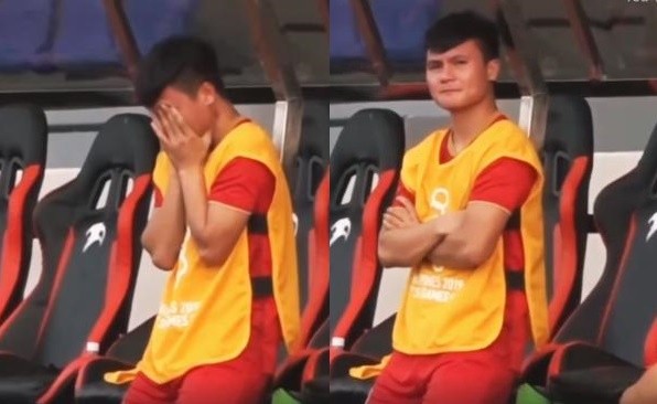 Quang Hải không kìm được xúc động trong trận gặp U22 Thái Lan