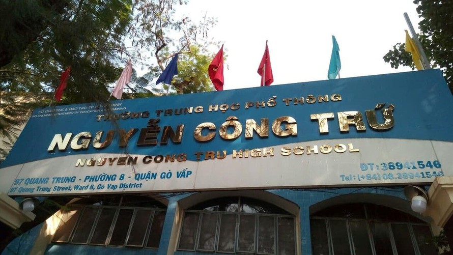 Trường THPT Nguyễn Công Trứ - nơi xảy ra vụ việc.