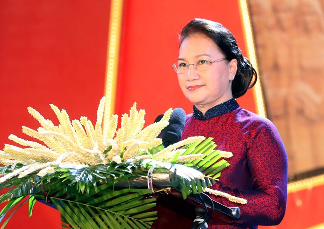 Chủ tịch Quốc hội Nguyễn Thị Kim Ngân phát biểu. Ảnh: Đại biểu Nhân dân