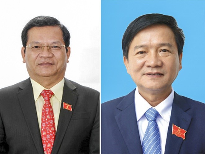 Bí thư Tỉnh ủy Quảng Ngãi Lê Viết Chữ (trái), Chủ tịch UBND tỉnh Quảng Ngãi Trần Ngọc Căng. Ảnh: Zing