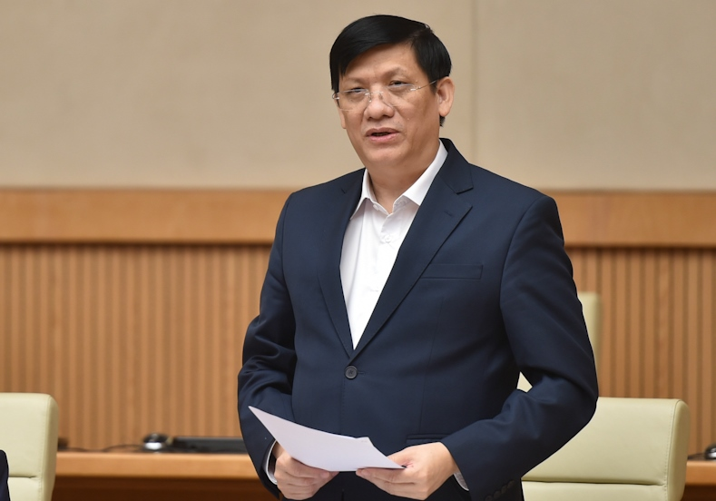 Bộ trưởng Bộ Y tế Nguyễn Thanh Long báo cáo tại phiên họp Chính phủ ngày 2/12. 0 - Ảnh: VGP