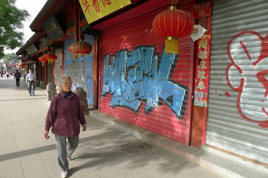 Một tác phẩm graffiti của Wreck tại Bắc Kinh. Ảnh: SCMP
