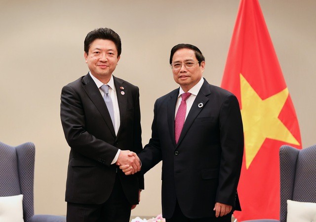 Thủ tướng Phạm Minh Chính tiếp ông Akio Yoshida, Chủ tịch điều hành Tập đoàn AEON - Ảnh: VGP