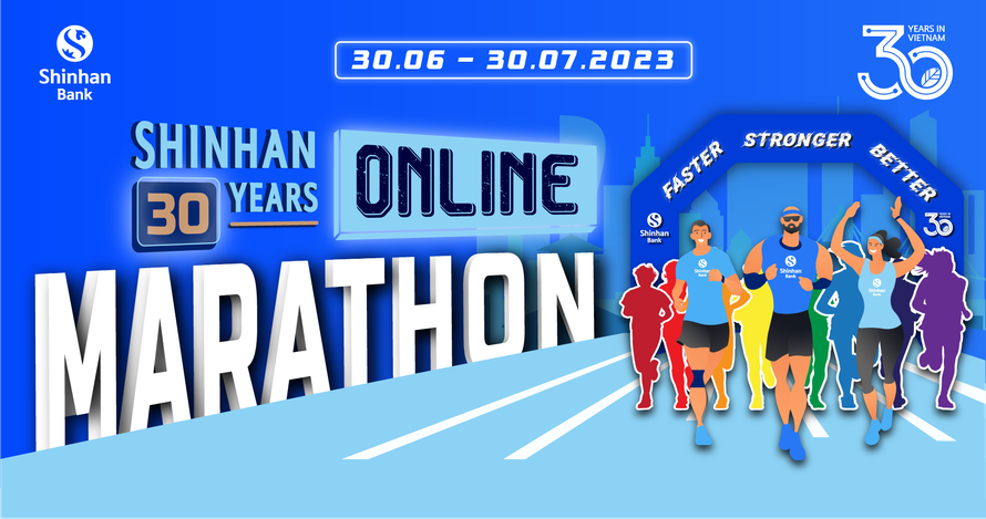 Shinhan Việt Nam tổ chức giải chạy bộ 'Shinhan 30 Years Online Marathon'