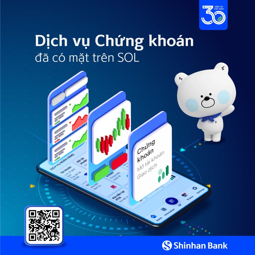 Shinhan tích hợp dịch vụ chứng khoán trên ứng dụng Shinhan SOL Việt Nam