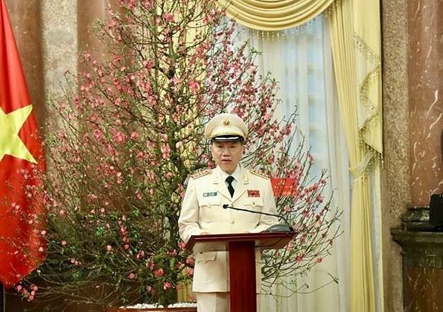 Đại tướng Tô Lâm phát biểu tại buổi lễ. Ảnh TTXVN