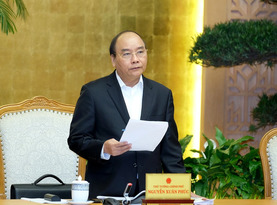 Thủ tướng Nguyễn Xuân Phúc phát biểu khai mạc phiên họp Chính phủ tháng 2. Ảnh: VGP/Quang Hiếu