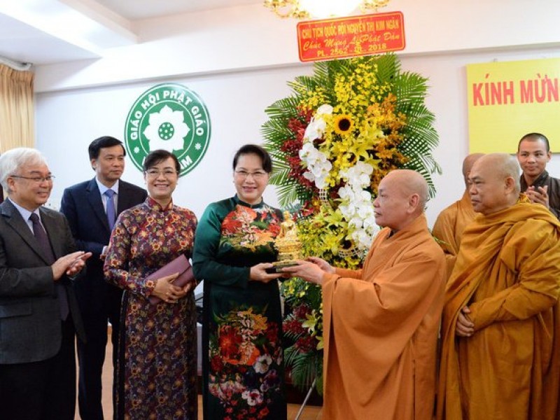 Chủ tịch Quốc hội Nguyễn Thị Kim Ngân chúc mừng lễ Phật đản tại TP.HCM