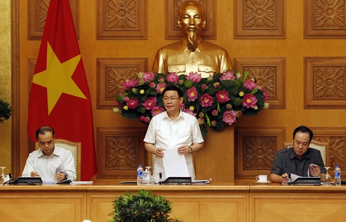 Phó Thủ tướng Vương Đình Huệ chủ trì cuộc họp Ban Chỉ đạo Phòng, chống rửa tiền. Ảnh: VGP/Thành Chung