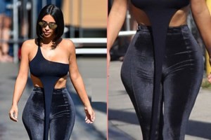 Kim Kardashian bị chế giễu bơm hông bên tròn bên nhọn