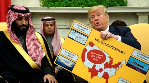 Tổng thống Mỹ Donald Trump đến thăm Ả Rập Xê út vào năm 2017.