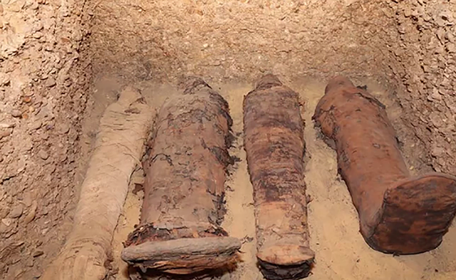 Một số xác ướp vừa được phát hiện trong đợt khai quật vừa qua. Ảnh: DAILY MAIL