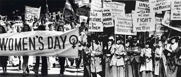 Phong trào đấu tranh đòi quyền lợi của nữ công nhân ngành dệt may.