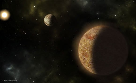 Hệ hành tinh mới với 2 siêu Trái đất - (ảnh đồ họa từ Sci-News).