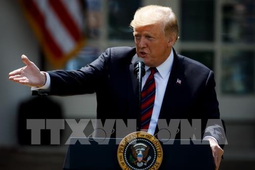 Tổng thống Mỹ Donald Trump phát biểu tại Washington, DC ngày 16/5/2019. Ảnh: THX/TTXVN
