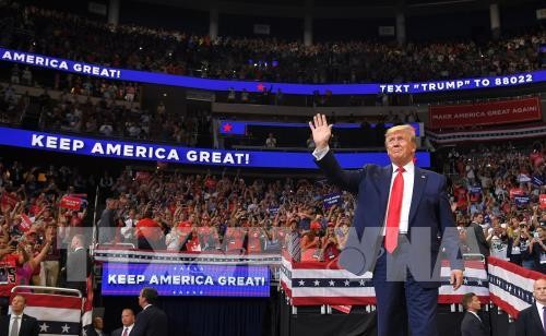 Tổng thống Mỹ Donald Trump trong chiến dịch vận động tái tranh cử tổng thống tại Orlando, Florida, Mỹ ngày 18/6. Ảnh: AFP/TTXVN