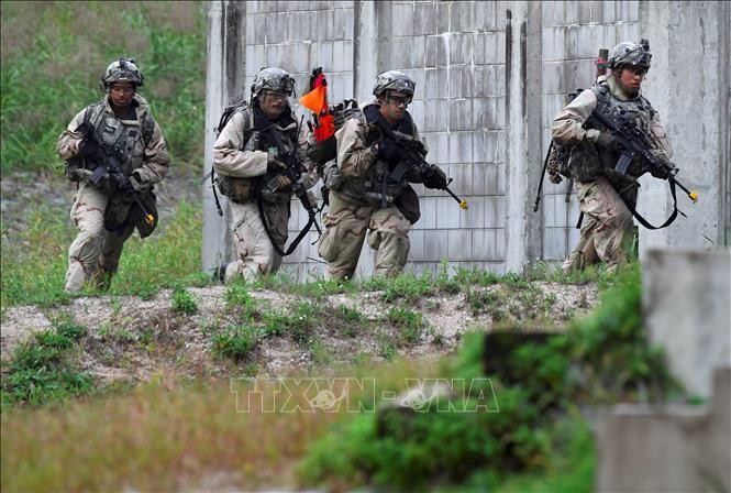 Binh sĩ Mỹ tham gia cuộc tập trận chung Hàn Quốc - Mỹ tại Pocheon, Hàn Quốc, ngày 19/9/2017. Ảnh tư liệu: AFP/TTXVN