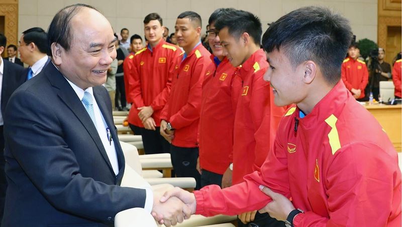 Thủ tướng Nguyễn Xuân Phúc gặp gỡ và chúc mừng ĐTQG Việt Nam vô địch AFF Suzuki Cup 2018