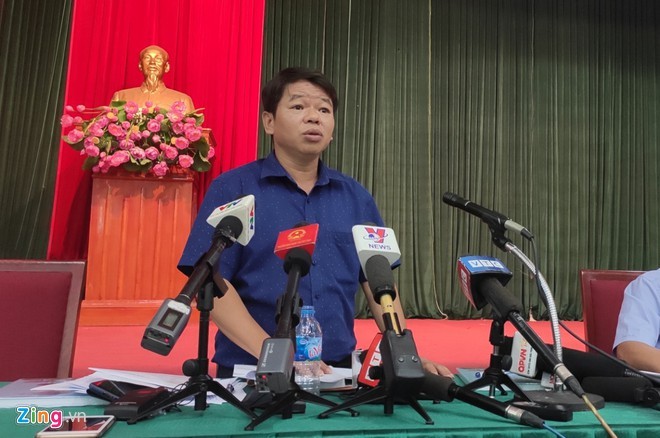 Ông Nguyễn Văn Tốn tại cuộc họp báo của Ban Tuyên giáo Thành ủy Hà Nội hồi tháng 10. Ảnh: Mỹ Hà.