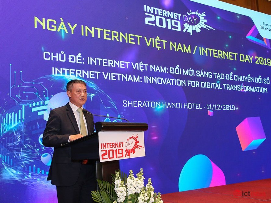 Thứ trưởng Bộ Thông tin & truyền thông Phạm Hồng Hải phát biểu tại Internet Day Vietnam 2019.