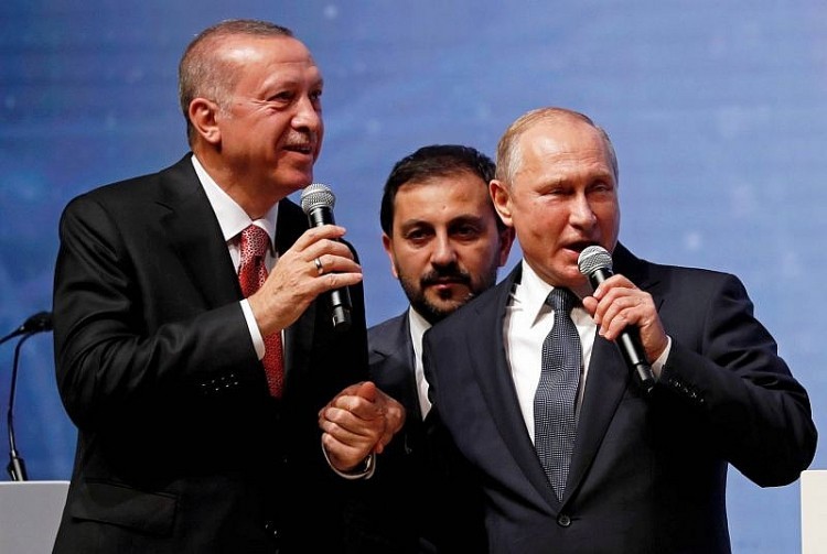 Tổng thống Thổ Nhĩ Kỳ Recep Tayyip Erdogan và Tổng thống Nga Vladimir Putin. Ảnh: AFP.