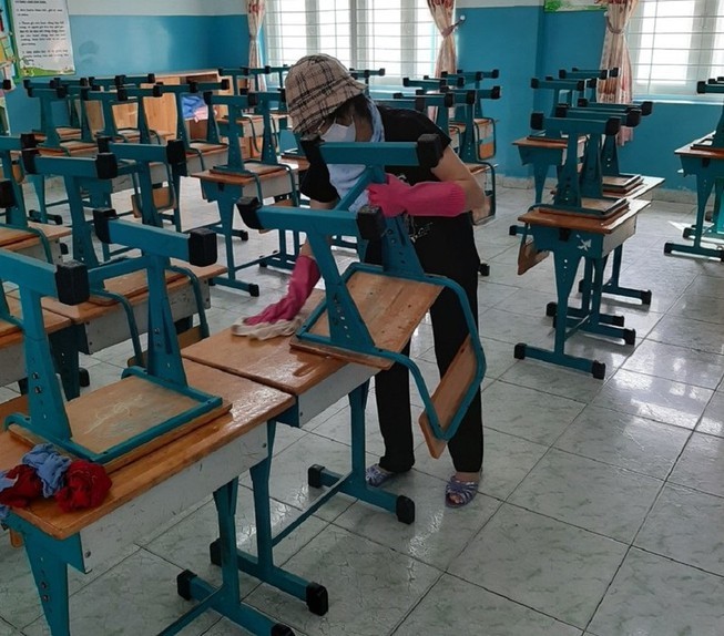 Trường Tiểu học Triệu Thị Trinh, quận 10 tổng vệ sinh các phòng học