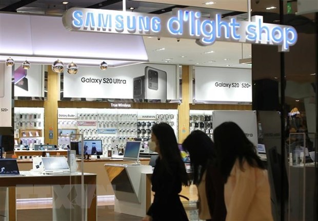 Một gian hàng của Samsung tại thủ đô Seoul, Hàn Quốc. (Ảnh: Yonhap/TTXVN)
