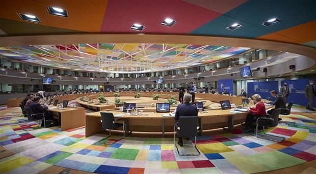 Toàn cảnh Hội nghị thượng đỉnh EU ở Brussels, Bỉ ngày 18/7/2020. (Ảnh: THX/TTXVN)